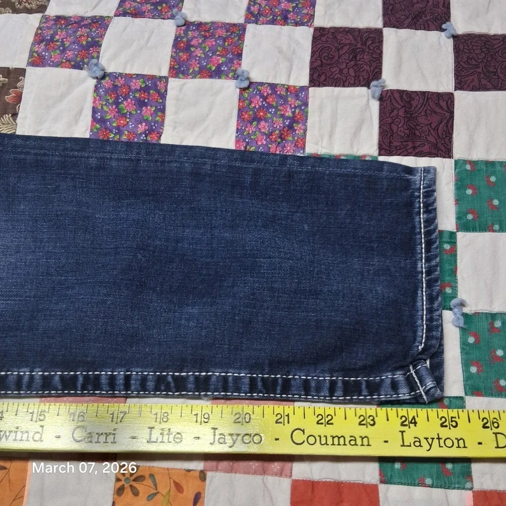 Big Star Cropped Jeans Womens Size 28 Dark Blue‎ Wash Embroidered Pockets